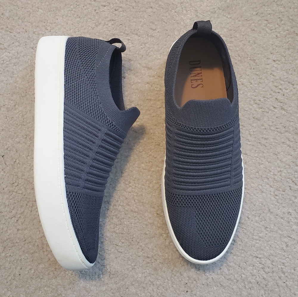 Dunes Gray Knit Slipon Sneakers